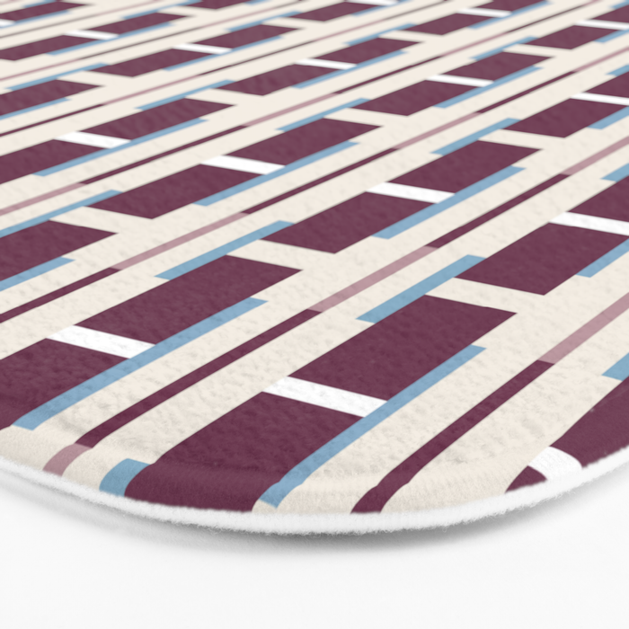Burgundy Grid Elegance Bath Mat Gallery Image 3