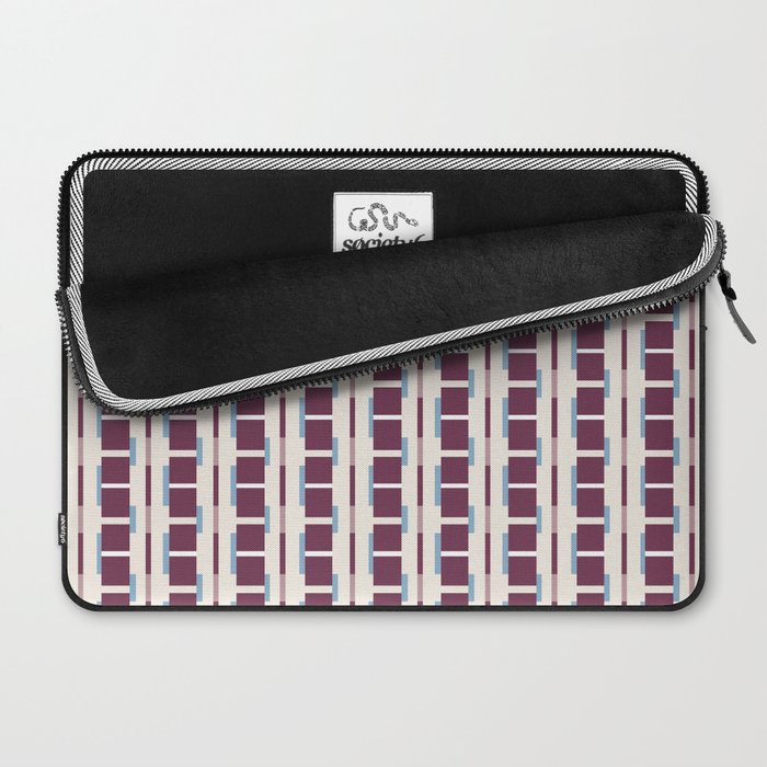 Burgundy Grid Elegance Laptop Sleeve Gallery Image 2