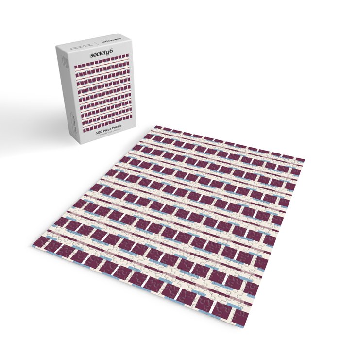 Burgundy Grid Elegance Jigsaw Puzzle Gallery Image 2