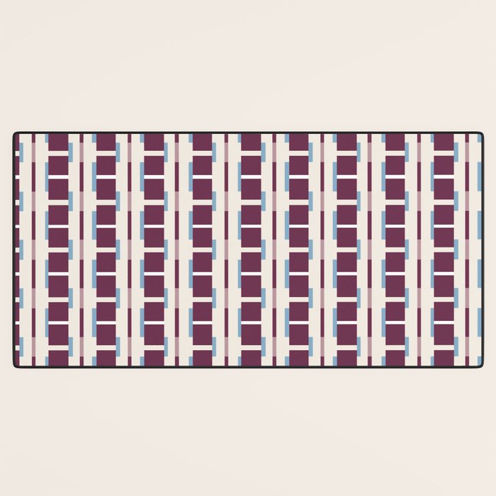 Burgundy Grid Elegance Desk Mat Gallery Image 3