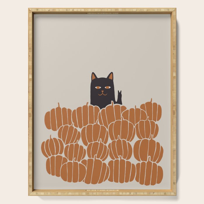 Hidden Cat 46 autumn v2 Serving Tray Gallery Image 1