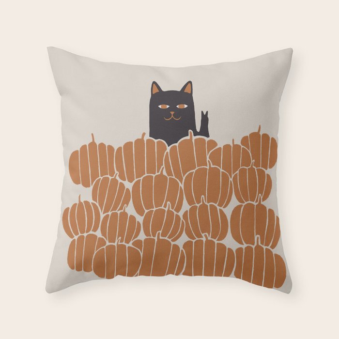 Hidden Cat 46 autumn v2 Throw Pillow Gallery Image 6
