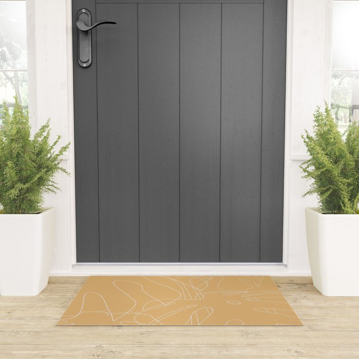 Monstera No2 Yellow Welcome Mat Gallery Image 3