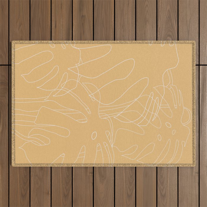 Monstera No2 Yellow Outdoor Rug Gallery Image 1
