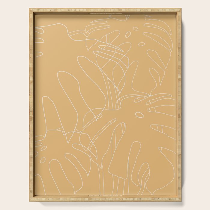 Monstera No2 Yellow Serving Tray Gallery Image 1