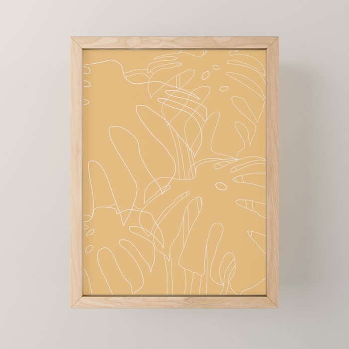 Monstera No2 Yellow Mini Art Print Gallery Image 1