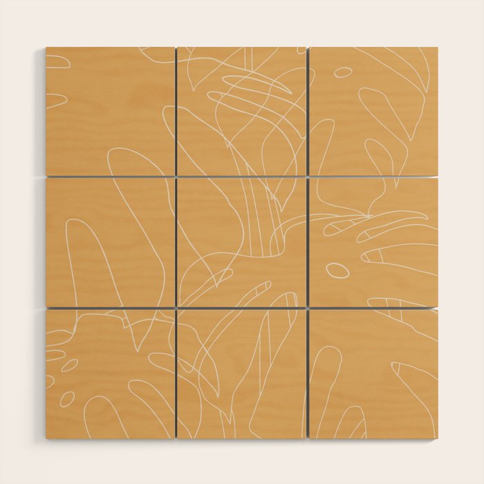 Monstera No2 Yellow Wood Wall Art Gallery Image 1