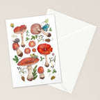 Lovely Red Mushrooms - Bluebg Stationery Card Gallery Image 2