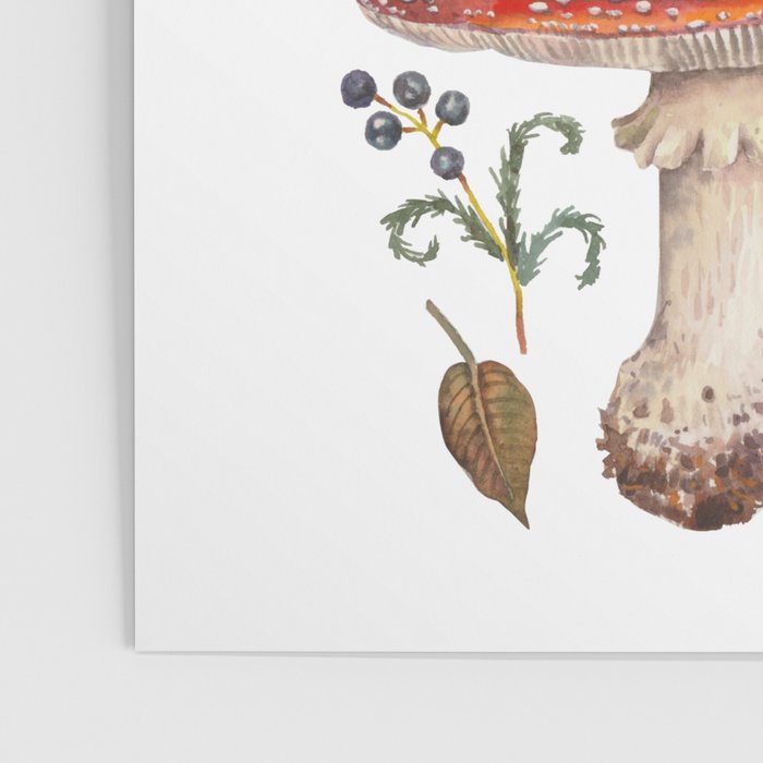 Lovely Red Mushrooms - Bluebg Poster Gallery Image 3