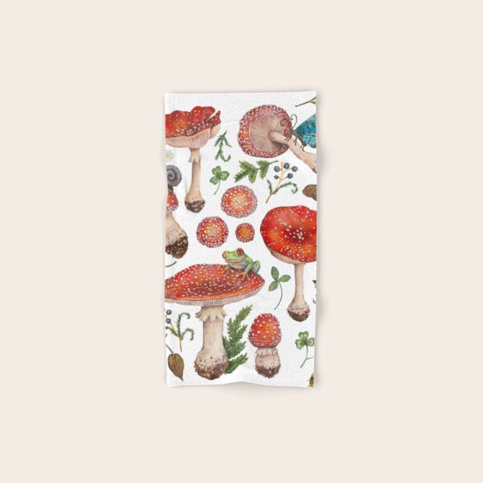 Lovely Red Mushrooms - Bluebg Bath Towel Gallery Image 1