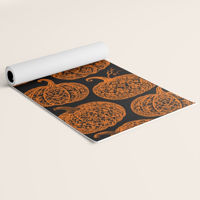 Lace Pumpkin Halloween Pattern Needle Bobbin Crochet Thread Yoga Mat Gallery Image 2