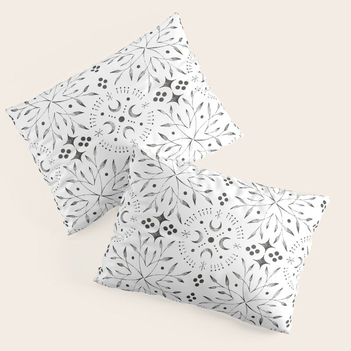 Mystical lunar mosaic BN B Pillow Sham Gallery Image 1