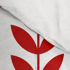 Red Scandinavian leaves pattern Comforter Gallery Image 4