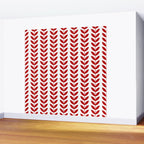 Red Scandinavian leaves pattern Wall Mural Gallery Image 2
