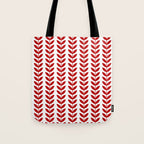 Red Scandinavian leaves pattern Tote Bag Gallery Image 1