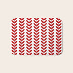 Red Scandinavian leaves pattern Bath Mat Gallery Image 1