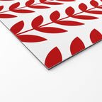 Red Scandinavian leaves pattern Welcome Mat Gallery Image 2