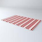 Red Scandinavian leaves pattern Rug Gallery Image 3