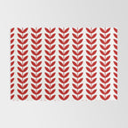 Red Scandinavian leaves pattern Rug Gallery Image 2