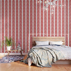 Red Scandinavian leaves pattern Wallpaper Gallery Image 3