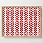 Red Scandinavian leaves pattern Serving Tray Gallery Image 1