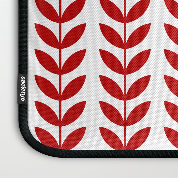 Red Scandinavian leaves pattern Laptop Sleeve Gallery Image 3