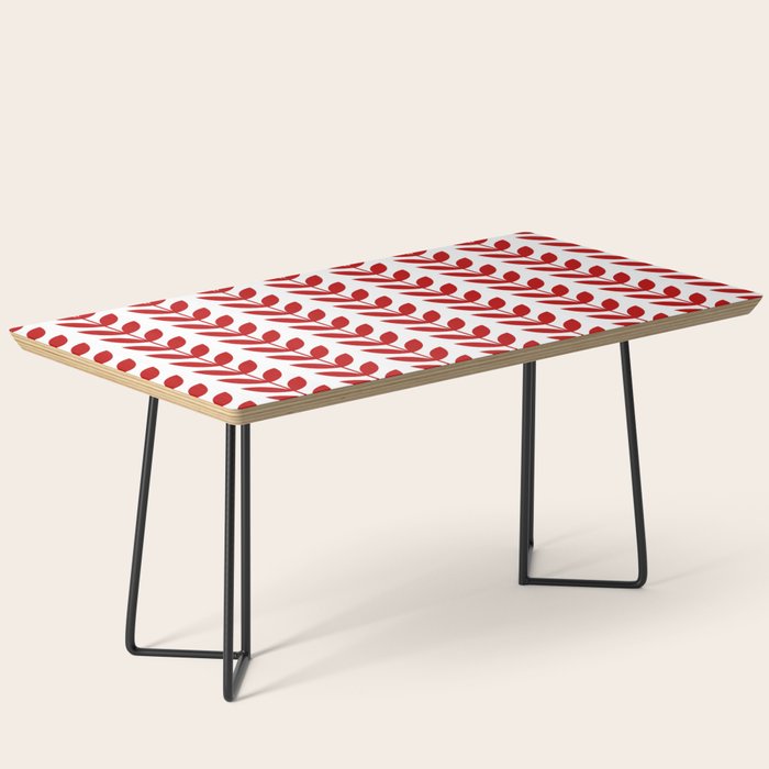 Red Scandinavian leaves pattern Coffee Table Gallery Image 1