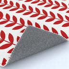 Red Scandinavian leaves pattern Rug Gallery Image 4