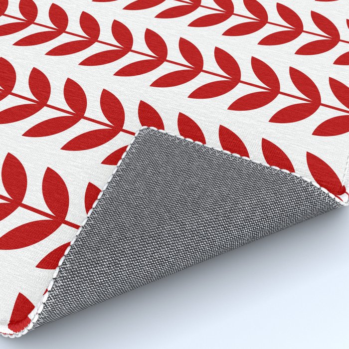 Red Scandinavian leaves pattern Rug Gallery Image 4
