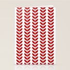 Red Scandinavian leaves pattern Stationery Card Gallery Image 2