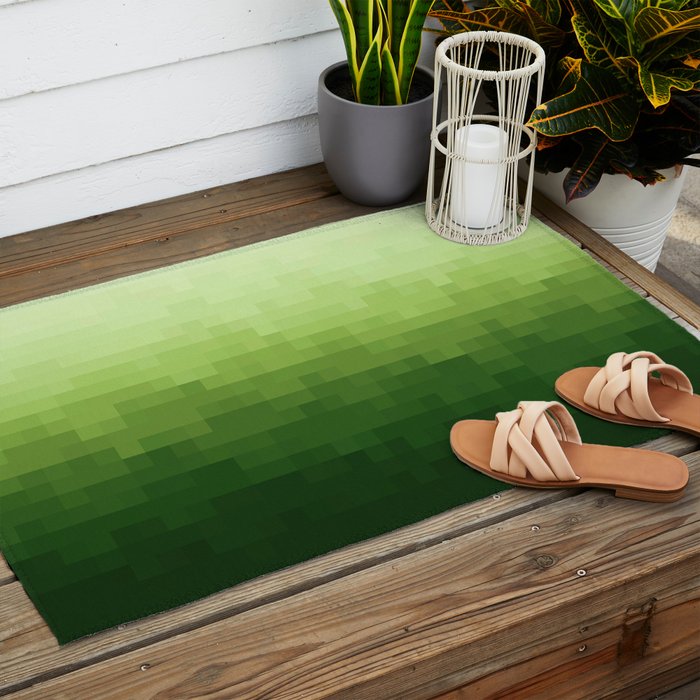 Gradient Pixel Green Outdoor Rug Gallery Image 2