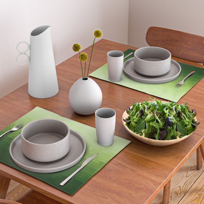 Gradient Pixel Green Placemat Gallery Image 2