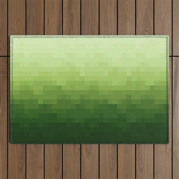 Gradient Pixel Green Outdoor Rug Gallery Image 1