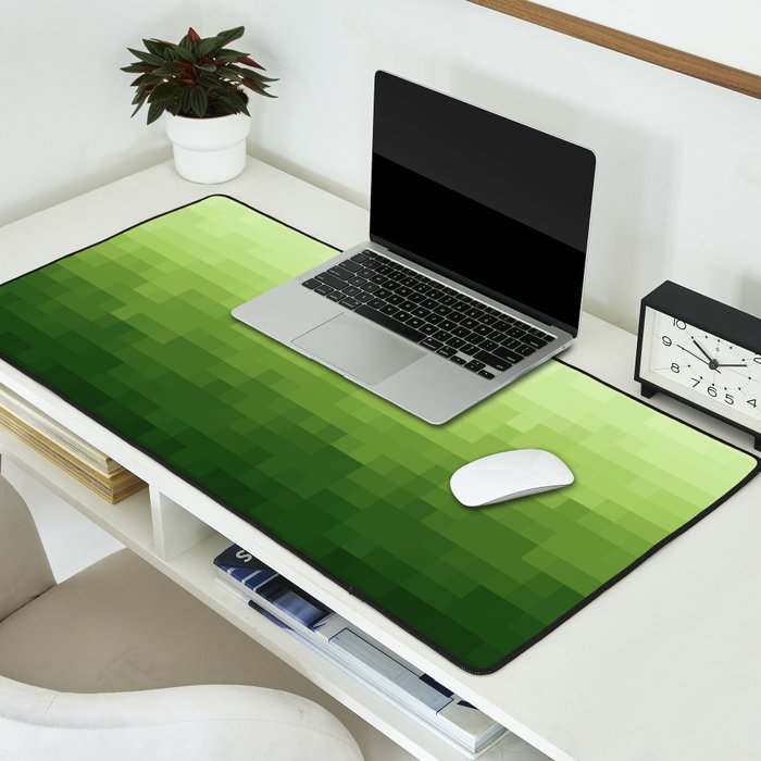 Gradient Pixel Green Desk Mat Gallery Image 2