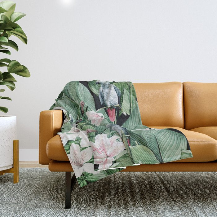 Tropical flight Throw Blanket Gallery Image 1