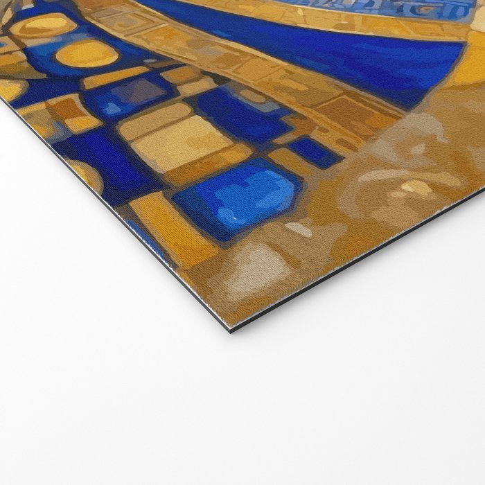 Klimt Tabby Cat with Green Eyes Welcome Mat Gallery Image 2