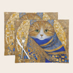 Klimt Tabby Cat with Green Eyes Placemat Gallery Image 1