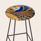 Klimt Tabby Cat with Green Eyes Stool Gallery Image 2