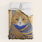 Klimt Tabby Cat with Green Eyes Duvet Cover Gallery Image 6