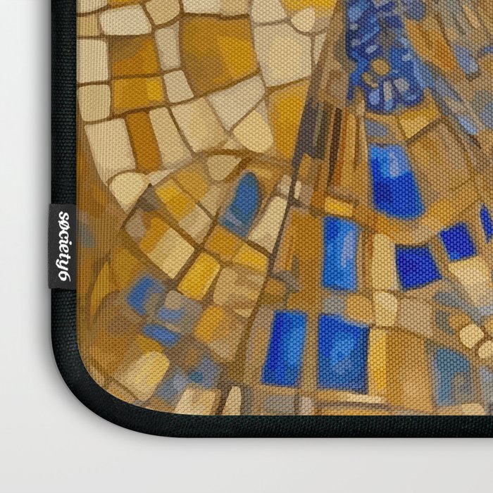 Klimt Tabby Cat with Green Eyes Laptop Sleeve Gallery Image 3