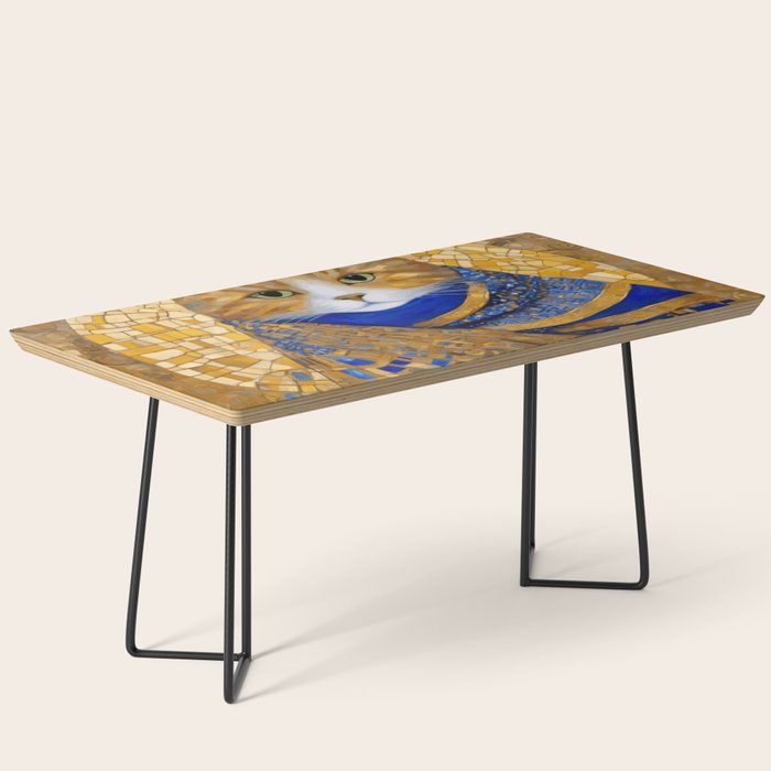 Klimt Tabby Cat with Green Eyes Coffee Table Gallery Image 1