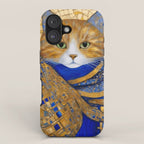 Klimt Tabby Cat with Green Eyes iPhone Case Gallery Image 1