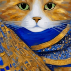Klimt Tabby Cat with Green Eyes Coffee Mug Gallery Image 2