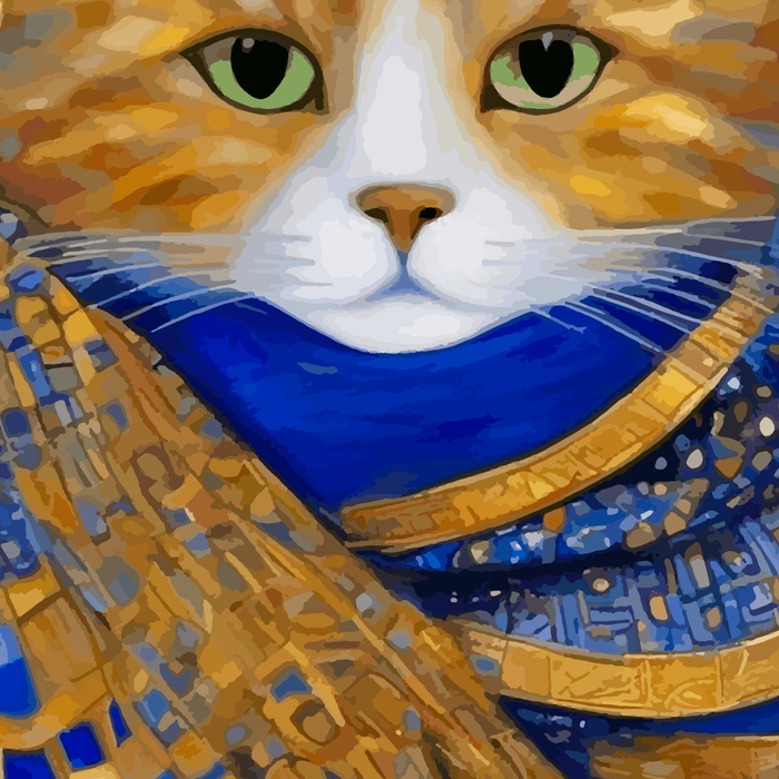 Klimt Tabby Cat with Green Eyes Coffee Mug Gallery Image 2