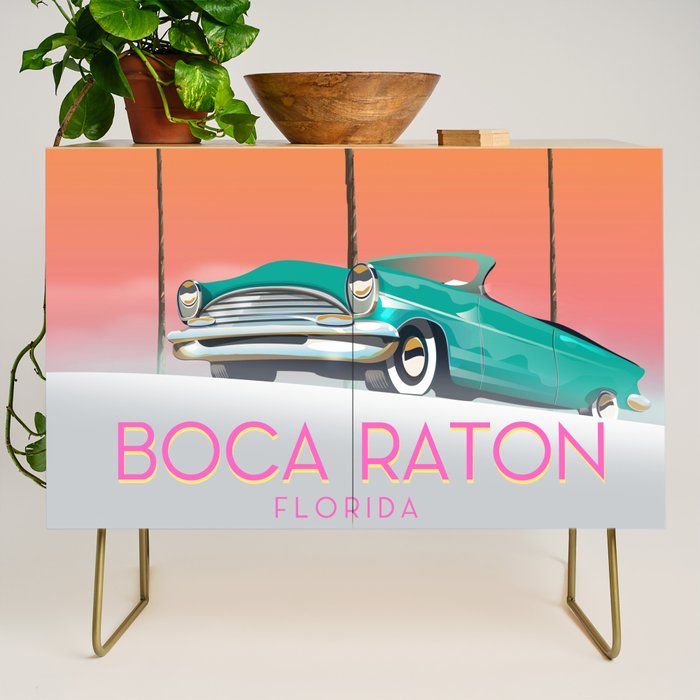 Boca Raton Florida travel poster Credenza Gallery Image 1