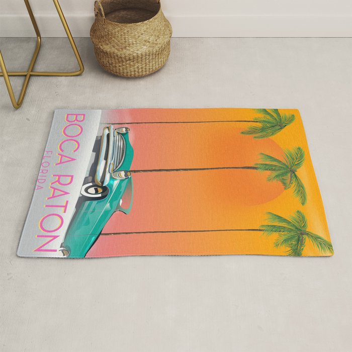 Boca Raton Florida travel poster Rug Gallery Image 1