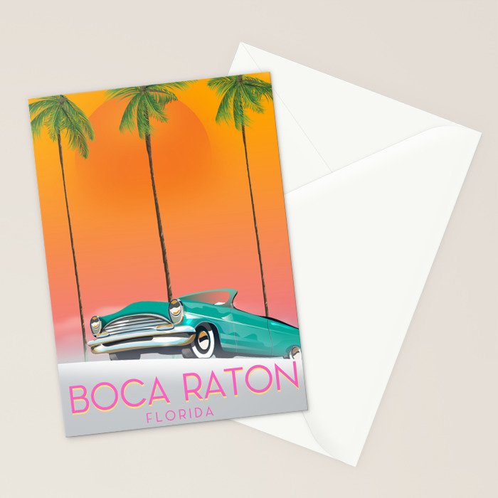 Boca Raton Florida travel poster Stationery Card Gallery Image 2
