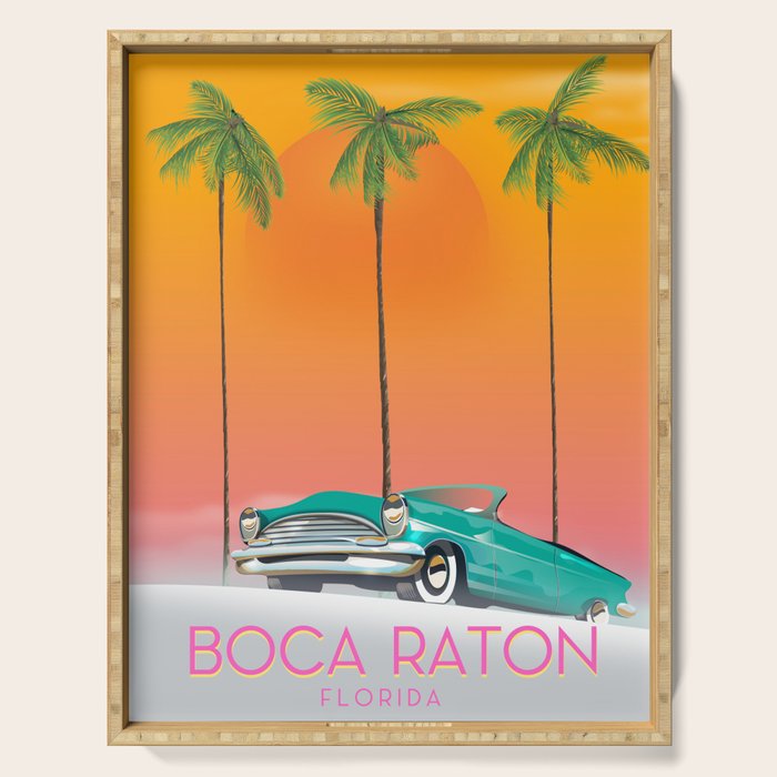 Boca Raton Florida travel poster Serving Tray Gallery Image 1