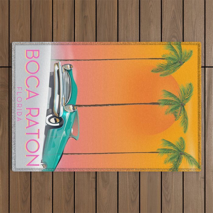 Boca Raton Florida travel poster Outdoor Rug