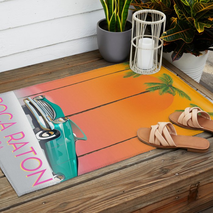 Boca Raton Florida travel poster Outdoor Rug Gallery Image 2